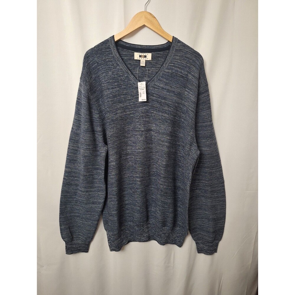 NEW Joseph Abboud V-Neck Pullover Sweater Mens XXL Cotton Preppy Teacher Casual